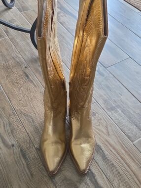 Coconuts by Matisse Metallic Gold Pointed Western Boots